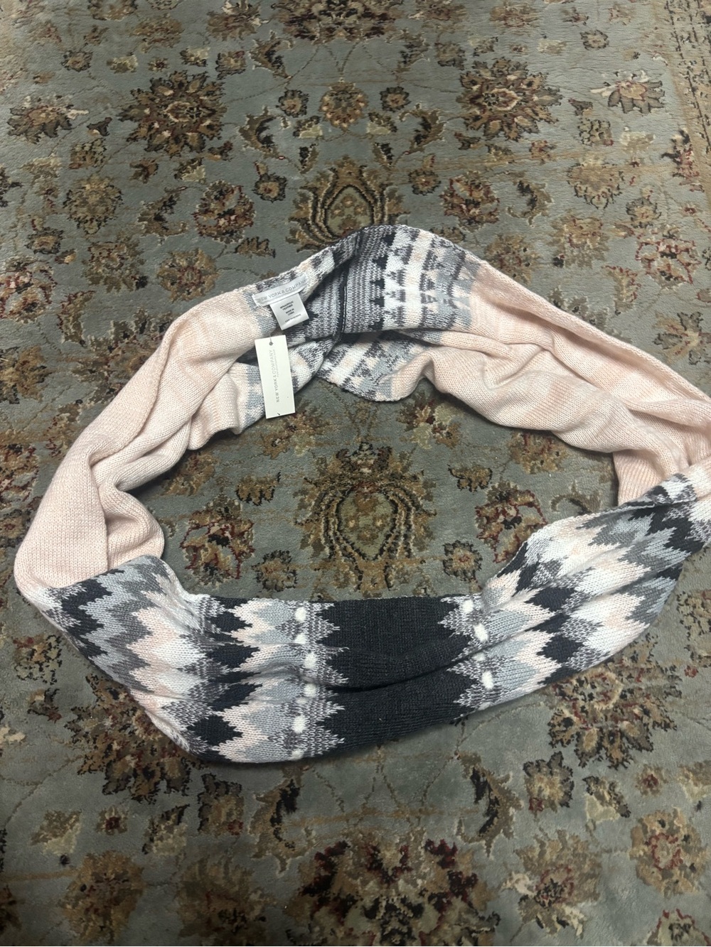 NWT Women’s Infinity Scarf in Light Pink and Gray - Brand: